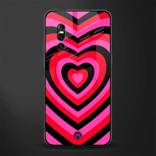 y2k black pink hearts aesthetic glass case for vivo v15 pro image