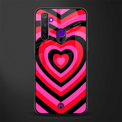 y2k black pink hearts aesthetic glass case for realme 5s image