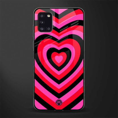 y2k black pink hearts aesthetic glass case for samsung galaxy a31 image