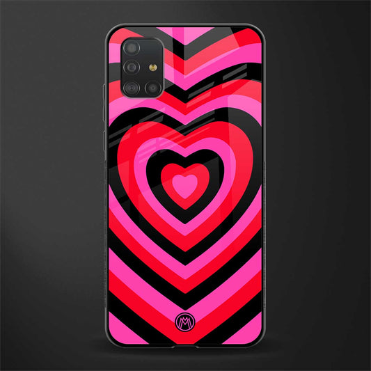 y2k black pink hearts aesthetic glass case for samsung galaxy a51 image