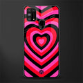 y2k black pink hearts aesthetic glass case for samsung galaxy f41 image