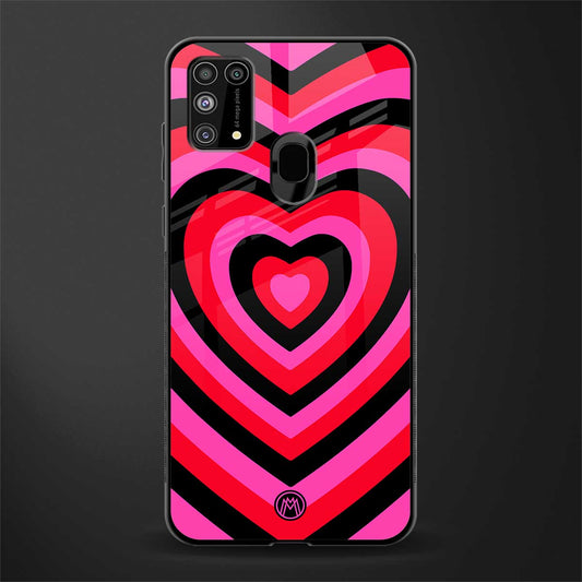 y2k black pink hearts aesthetic glass case for samsung galaxy f41 image