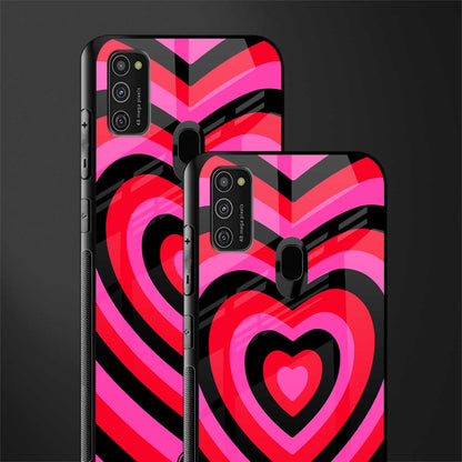 y2k black pink hearts aesthetic glass case for samsung galaxy m21 image-2