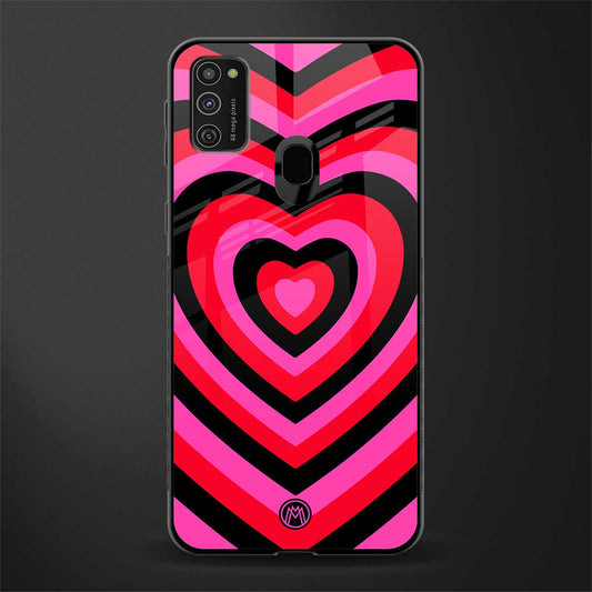 y2k black pink hearts aesthetic glass case for samsung galaxy m30s image