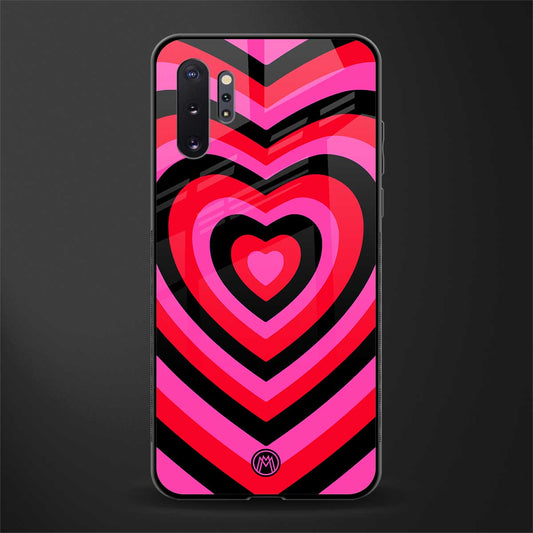 y2k black pink hearts aesthetic glass case for samsung galaxy note 10 plus image
