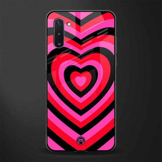 y2k black pink hearts aesthetic glass case for samsung galaxy note 10 image