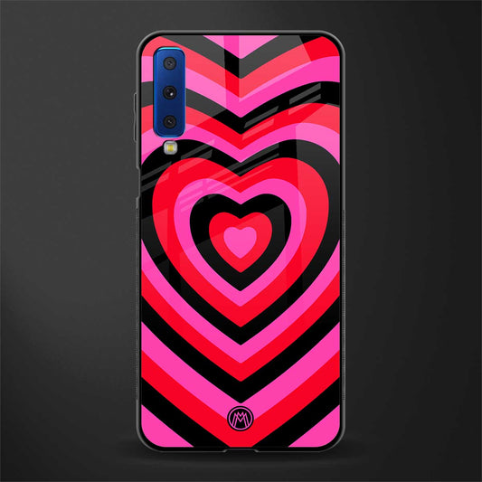 y2k black pink hearts aesthetic glass case for samsung galaxy a7 2018 image