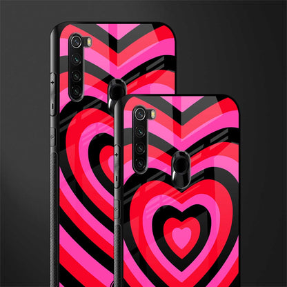 y2k black pink hearts aesthetic glass case for redmi note 8 image-2