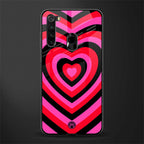 y2k black pink hearts aesthetic glass case for redmi note 8 image