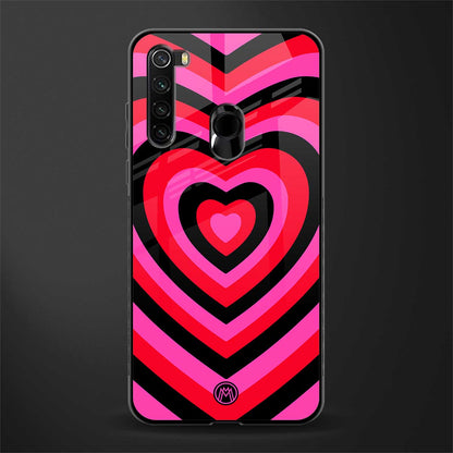 y2k black pink hearts aesthetic glass case for redmi note 8 image