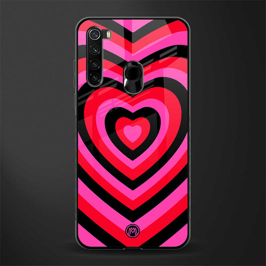 y2k black pink hearts aesthetic glass case for redmi note 8 image