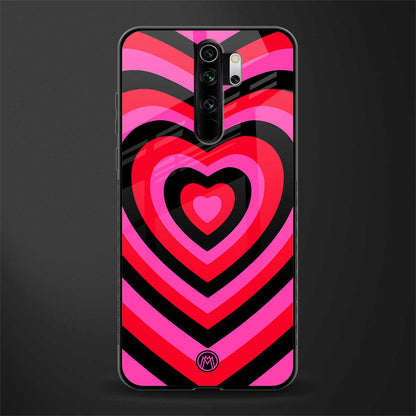 y2k black pink hearts aesthetic glass case for redmi note 8 pro image