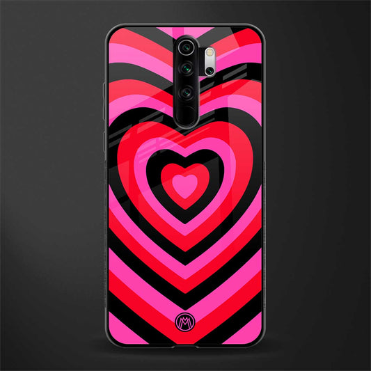 y2k black pink hearts aesthetic glass case for redmi note 8 pro image