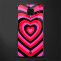 y2k black pink hearts aesthetic glass case for redmi note 9 pro image