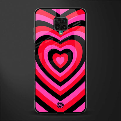 y2k black pink hearts aesthetic glass case for redmi note 9 pro max image