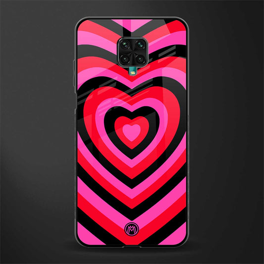 y2k black pink hearts aesthetic glass case for redmi note 9 pro max image
