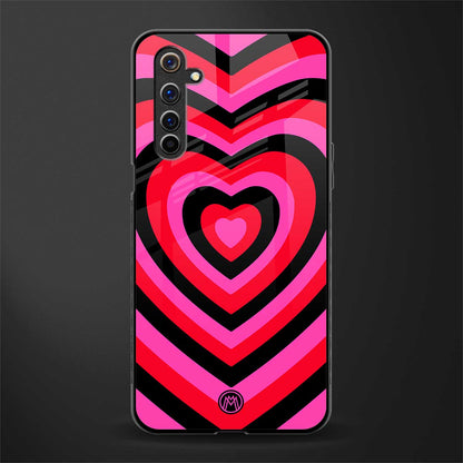 y2k black pink hearts aesthetic glass case for realme 6 image