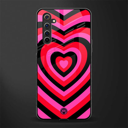 y2k black pink hearts aesthetic glass case for realme 6 pro image