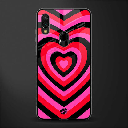 y2k black pink hearts aesthetic glass case for redmi y3 image