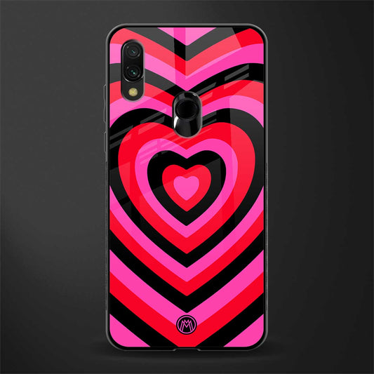 y2k black pink hearts aesthetic glass case for redmi y3 image