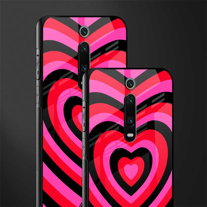 y2k black pink hearts aesthetic glass case for redmi k20 pro image-2