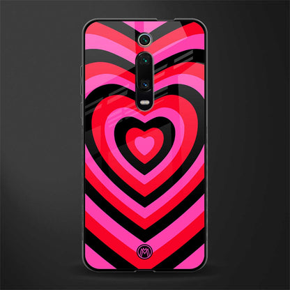 y2k black pink hearts aesthetic glass case for redmi k20 image