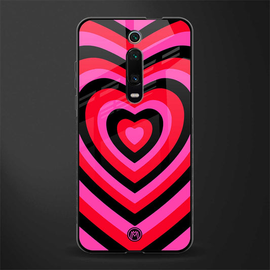 y2k black pink hearts aesthetic glass case for redmi k20 pro image