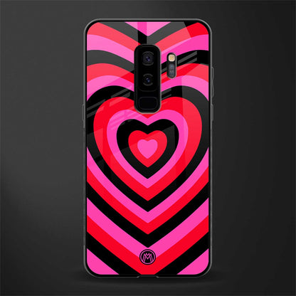 y2k black pink hearts aesthetic glass case for samsung galaxy s9 plus image
