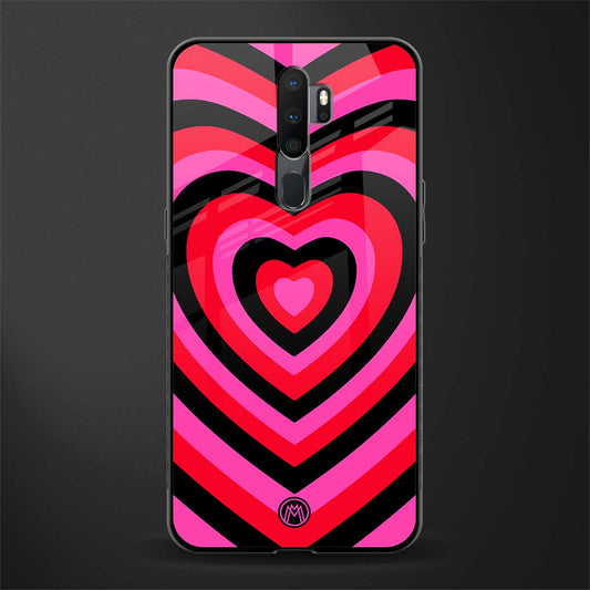 y2k black pink hearts aesthetic glass case for oppo a9 2020 image