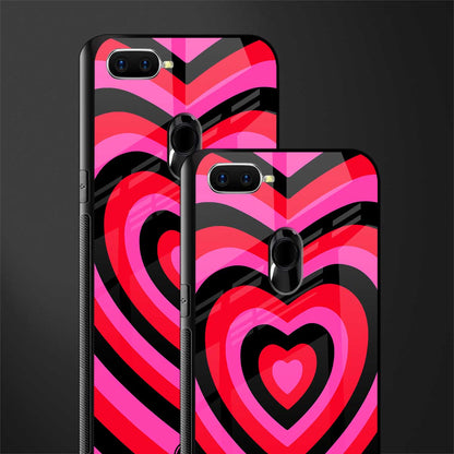 y2k black pink hearts aesthetic glass case for oppo a7 image-2