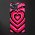 y2k black pink hearts aesthetic glass case for mi 11 lite image