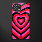 y2k black pink hearts aesthetic glass case for mi 11 lite image