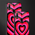 y2k black pink hearts aesthetic glass case for realme 3 pro image-2
