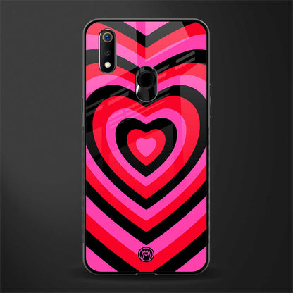 y2k black pink hearts aesthetic glass case for realme 3 pro image