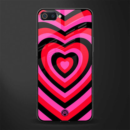 y2k black pink hearts aesthetic glass case for realme c2 image