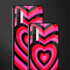 y2k black pink hearts aesthetic glass case for realme xt image-2