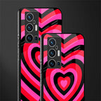 y2k black pink hearts aesthetic glass case for vivo x70 pro plus image-2