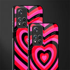 y2k black pink hearts aesthetic glass case for xiaomi 11i 5g image-2