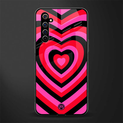 y2k black pink hearts aesthetic glass case for realme x50 pro image
