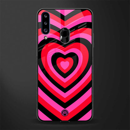 y2k black pink hearts aesthetic glass case for samsung galaxy a20s image