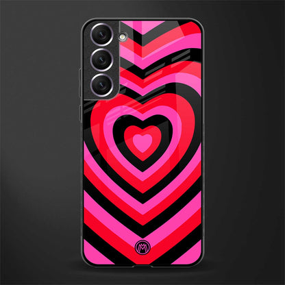 y2k black pink hearts aesthetic glass case for samsung galaxy s21 image