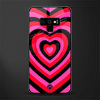 y2k black pink hearts aesthetic glass case for samsung galaxy note 9 image