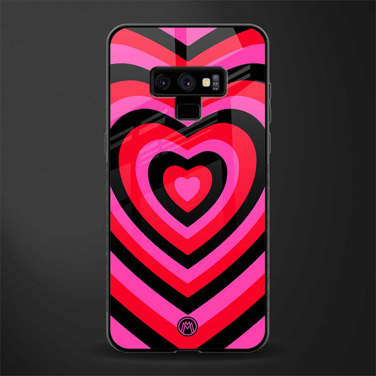 y2k black pink hearts aesthetic glass case for samsung galaxy note 9 image