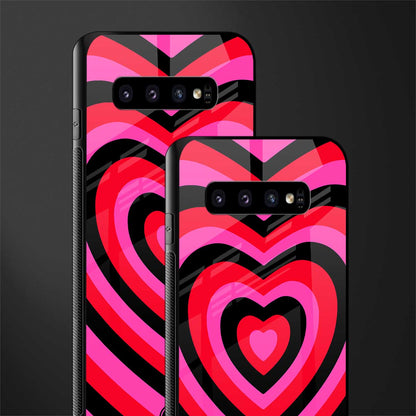 y2k black pink hearts aesthetic glass case for samsung galaxy s10 plus image-2