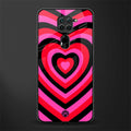 y2k black pink hearts aesthetic glass case for redmi note 9 image