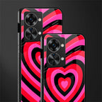 y2k black pink hearts aesthetic glass case for phone case | glass case for oneplus nord 2t 5g