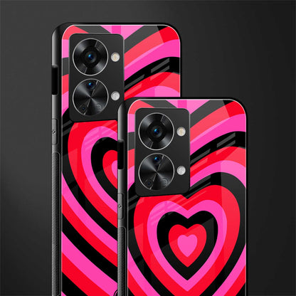 y2k black pink hearts aesthetic glass case for phone case | glass case for oneplus nord 2t 5g