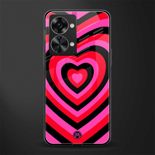 y2k black pink hearts aesthetic glass case for phone case | glass case for oneplus nord 2t 5g
