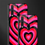 y2k black pink hearts aesthetic glass case for vivo y15 image-2