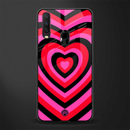 y2k black pink hearts aesthetic glass case for vivo y15 image